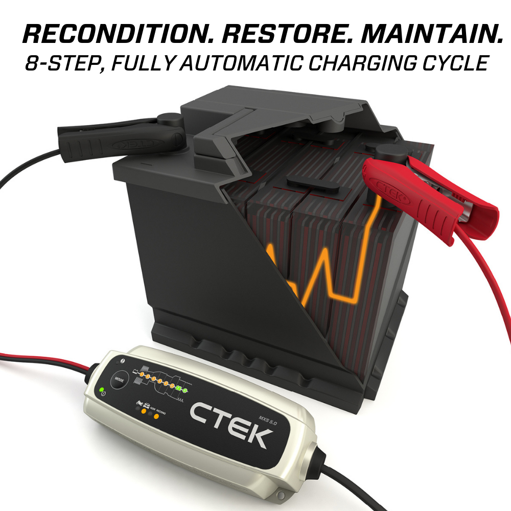 Chargeur batterie CTEK MXS 5.0 5A/12V + PowerBank 5000 MAH + Câble