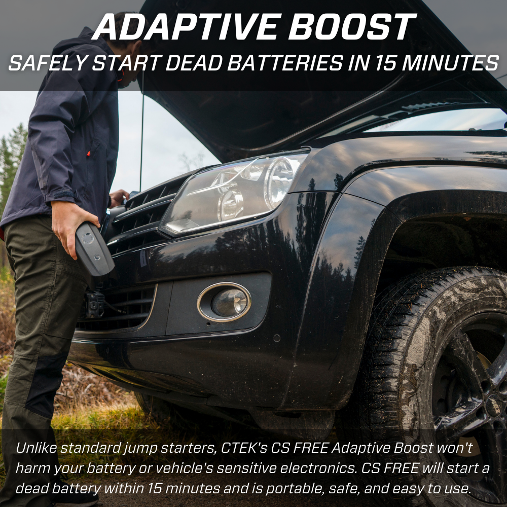CTEK CS FREE, 12V Starter Aid Option, Adaptive Booster, Portable